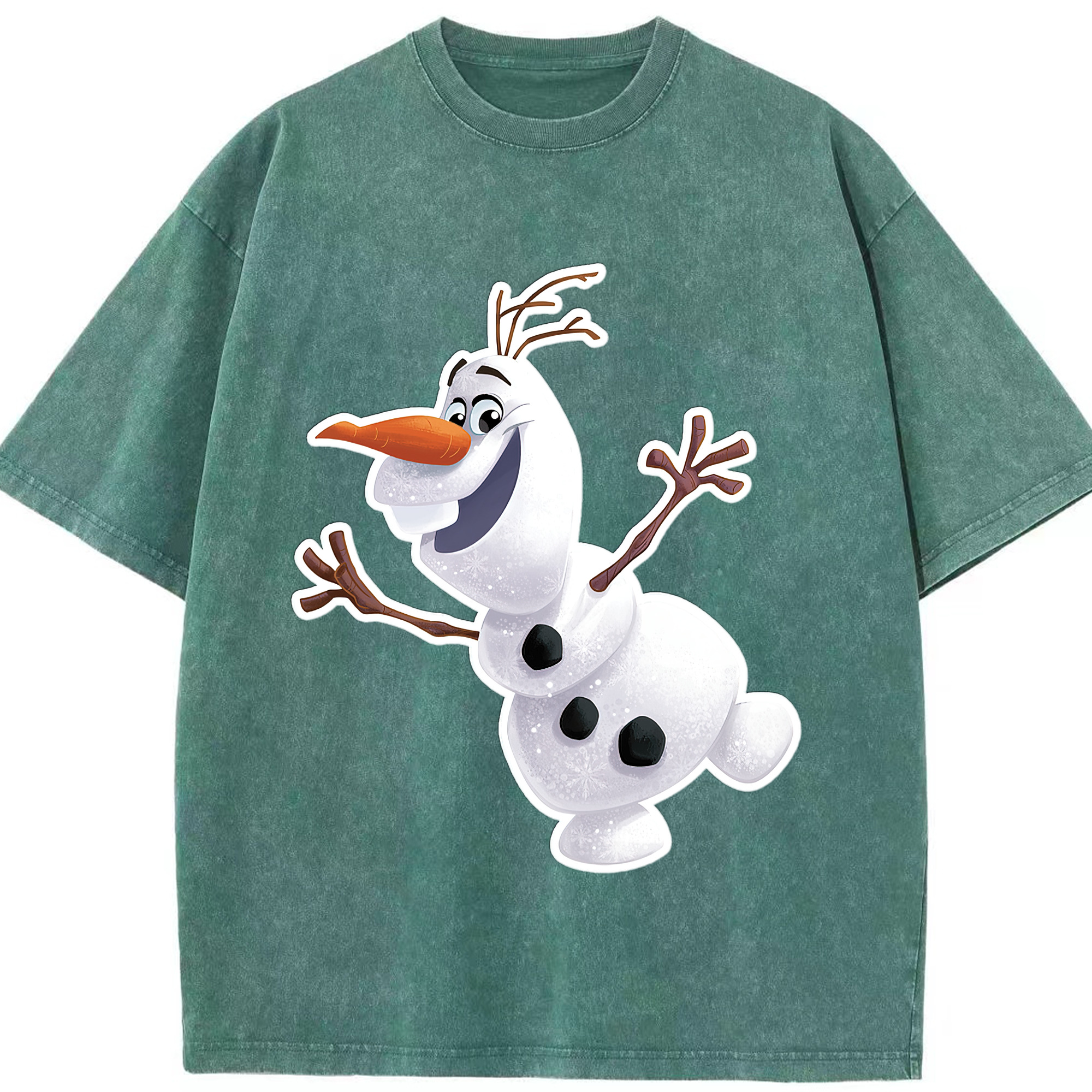 （画像用） アナと雪の女王 アンナ エルサ Frozen Anna Elsa 綿100% ヴィンテージ風 半袖Tシャツ（フロントプリント）